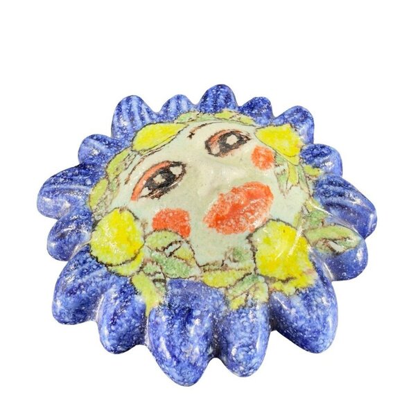 Italian Art Pottery Sun Figural Anthropomorphic Figure Hand Made Signed Pesitano - Picture 9 of 12